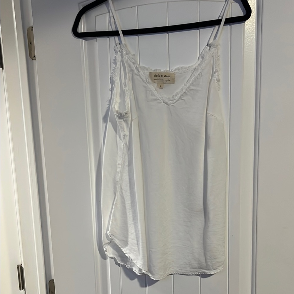 Cloth & Stone Gray Ruffled Camisole Top